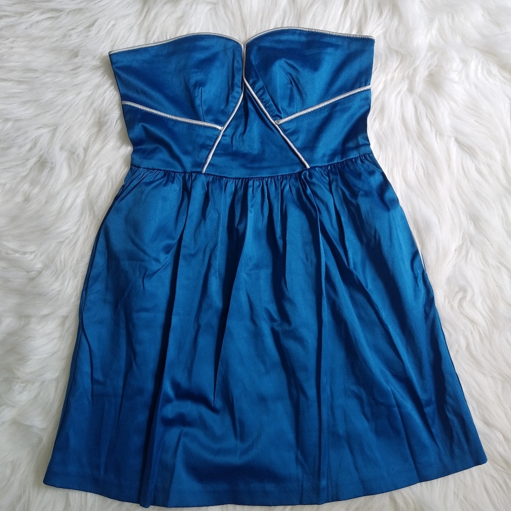 Silky Blue Mini Party Dress